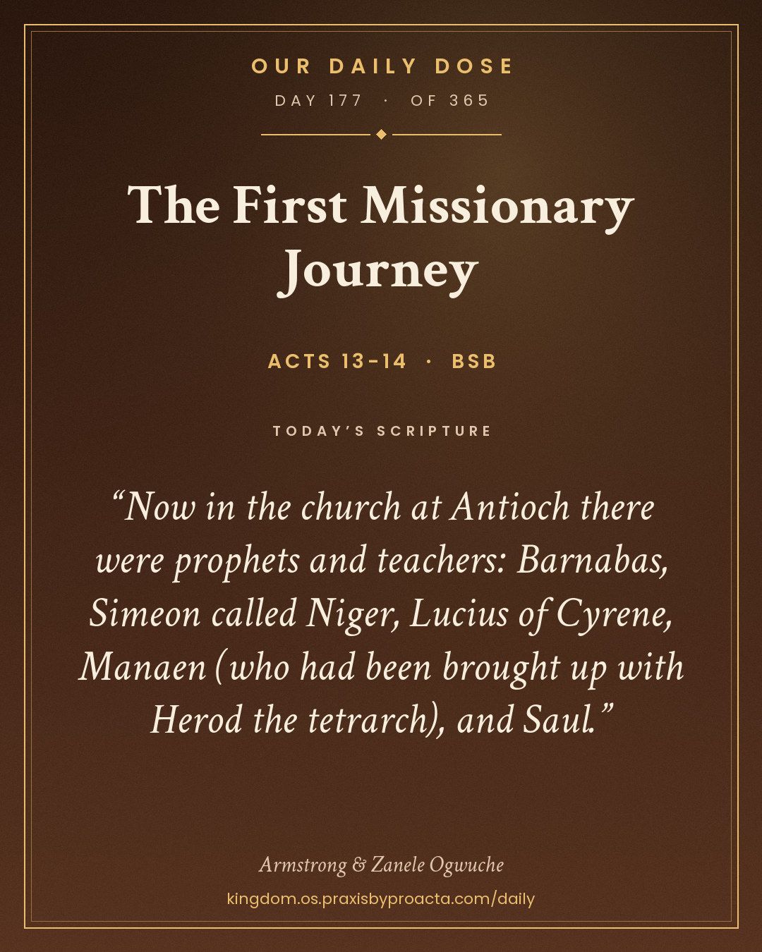The First Missionary Journey, Acts 13-14