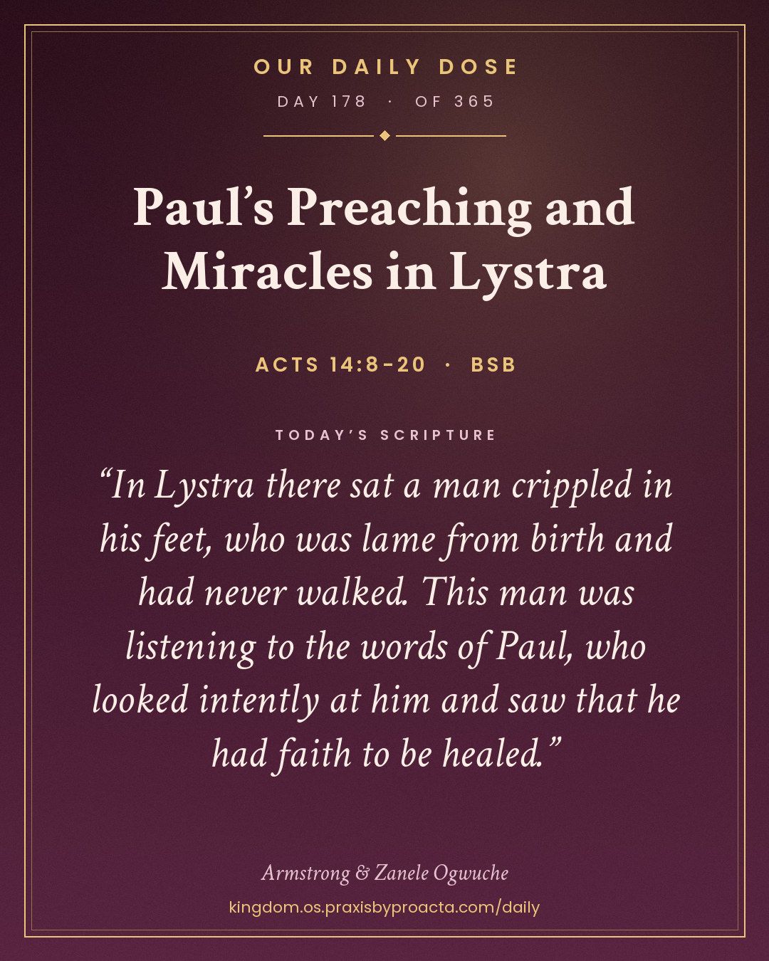 Paul’s Preaching and Miracles in Lystra, Acts 14:8-20