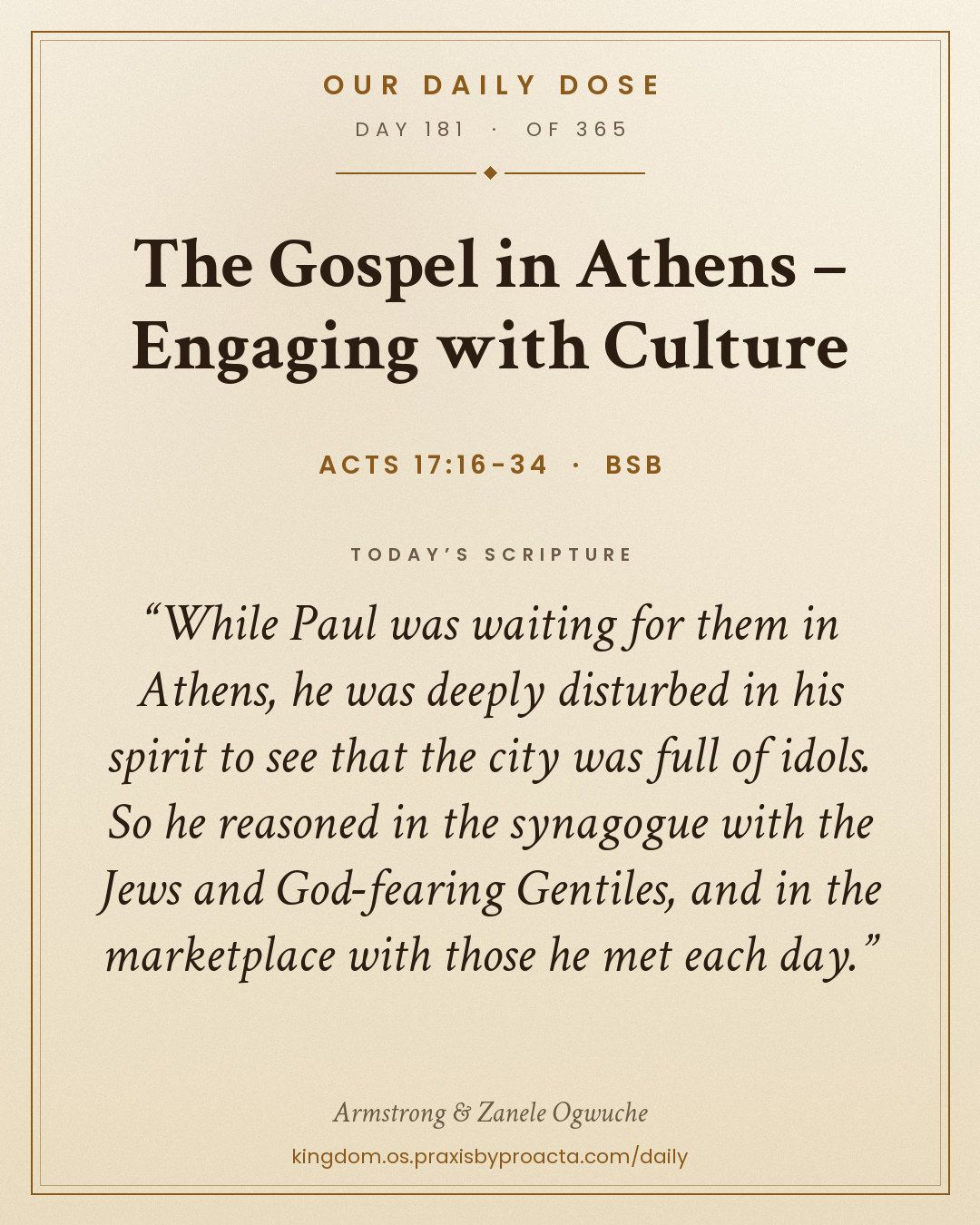 The Gospel in Athens – Engaging with Culture, Acts 17:16-34