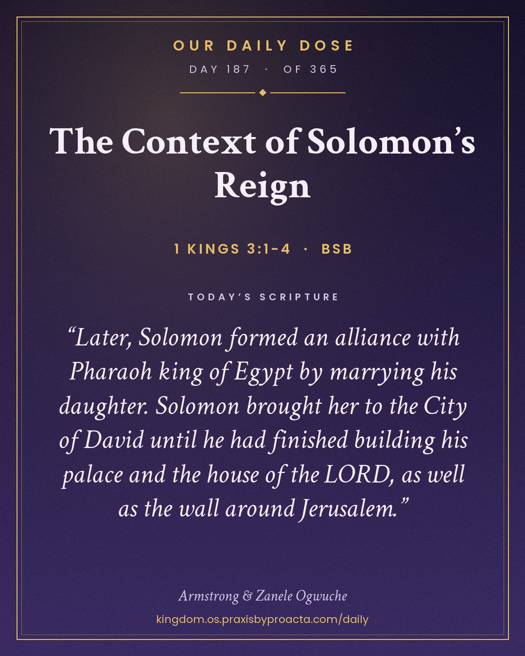 The Context of Solomon’s Reign, 1 Kings 3:1-4