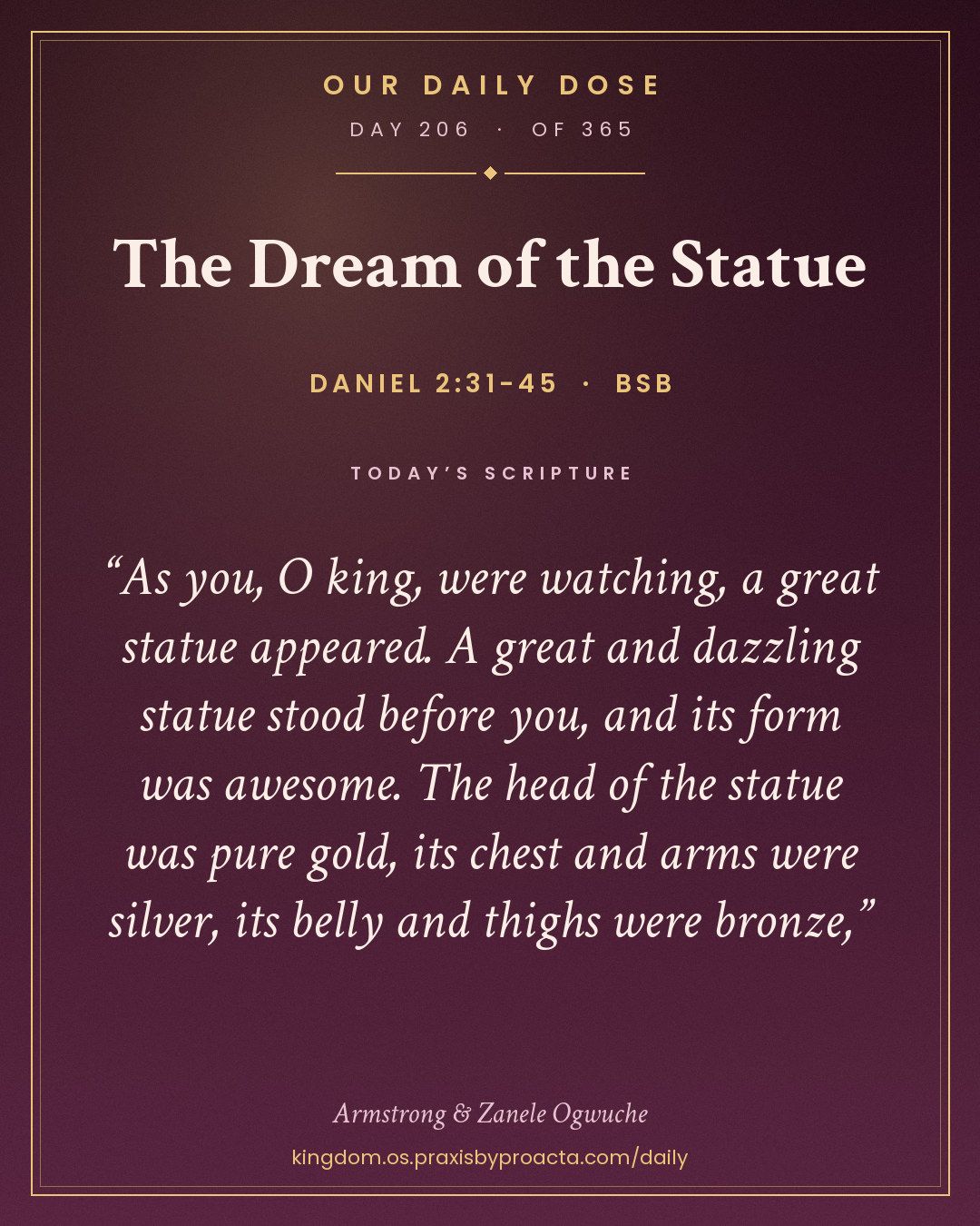 The Dream of the Statue, Daniel 2:31-45