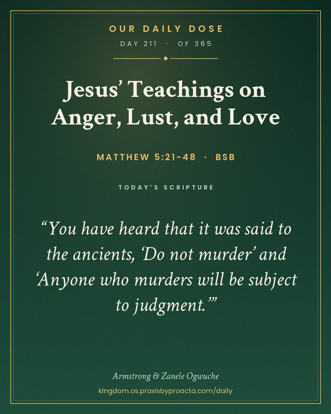 Jesus’ Teachings on Anger, Lust, and Love, Matthew 5:21-48