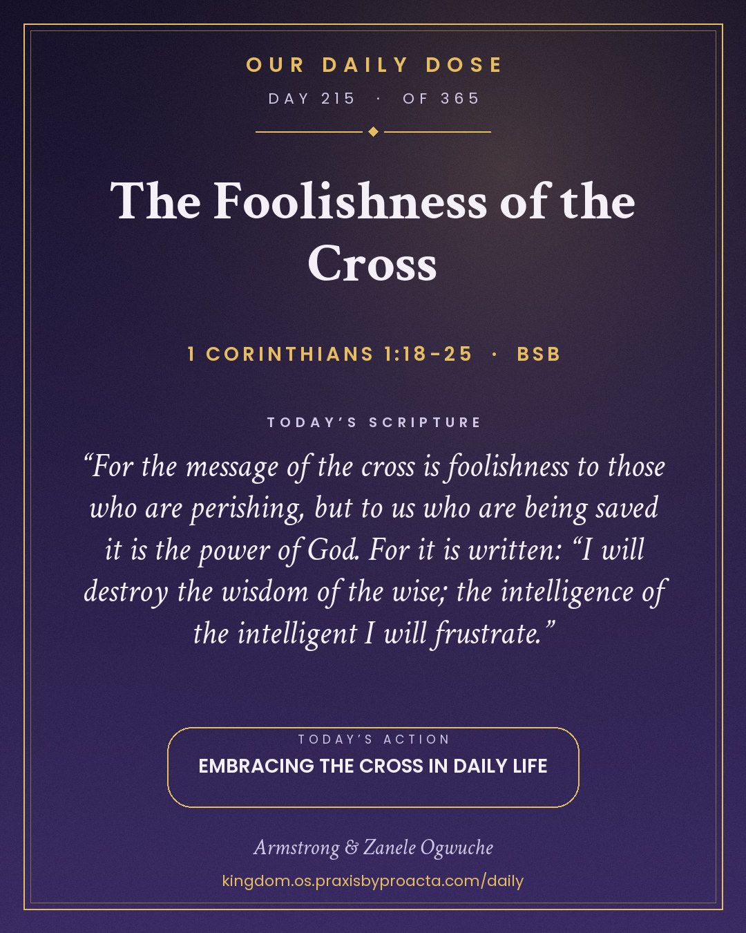The Foolishness of the Cross, 1 Corinthians 1:18-25