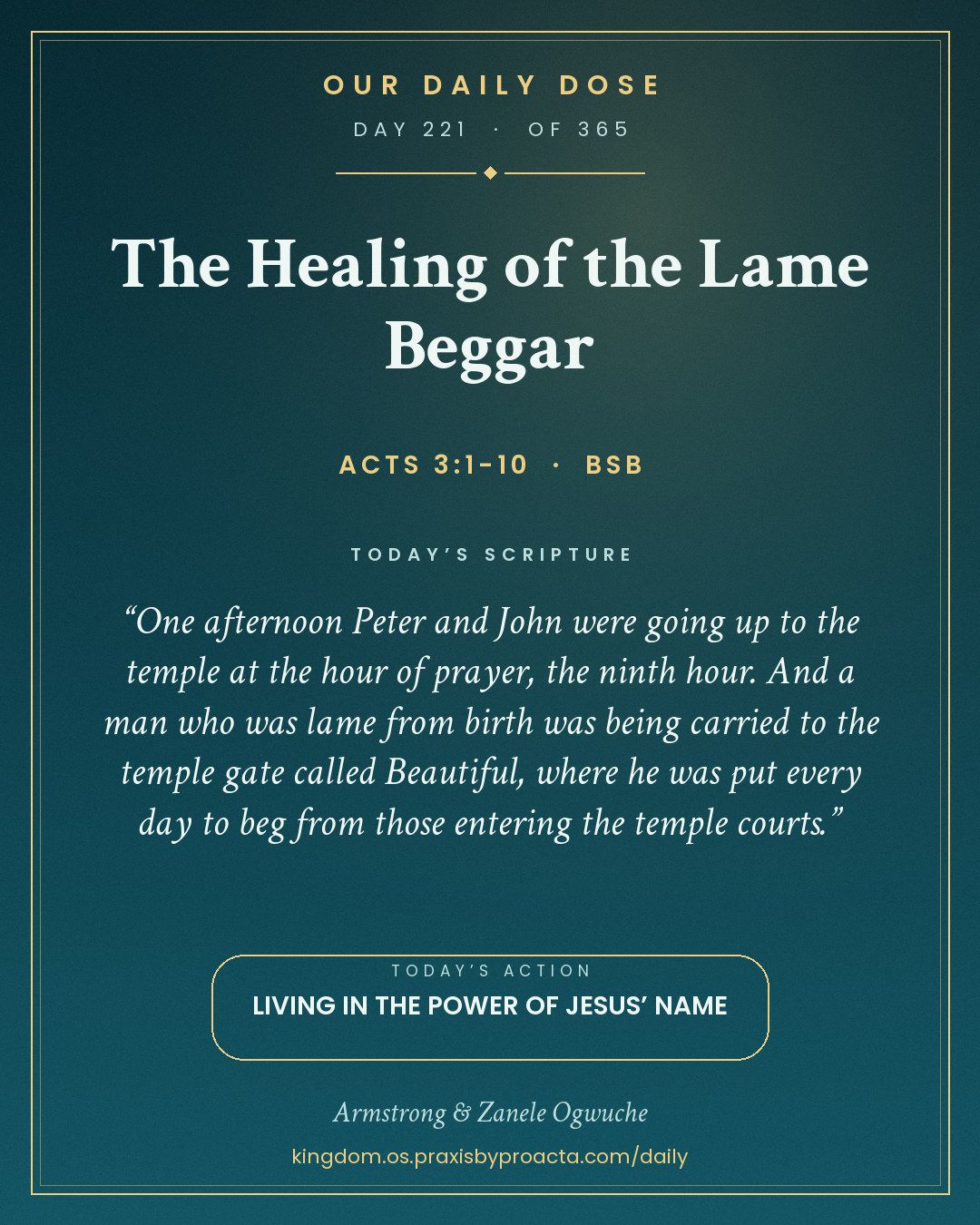 The Healing of the Lame Beggar, Acts 3:1-10