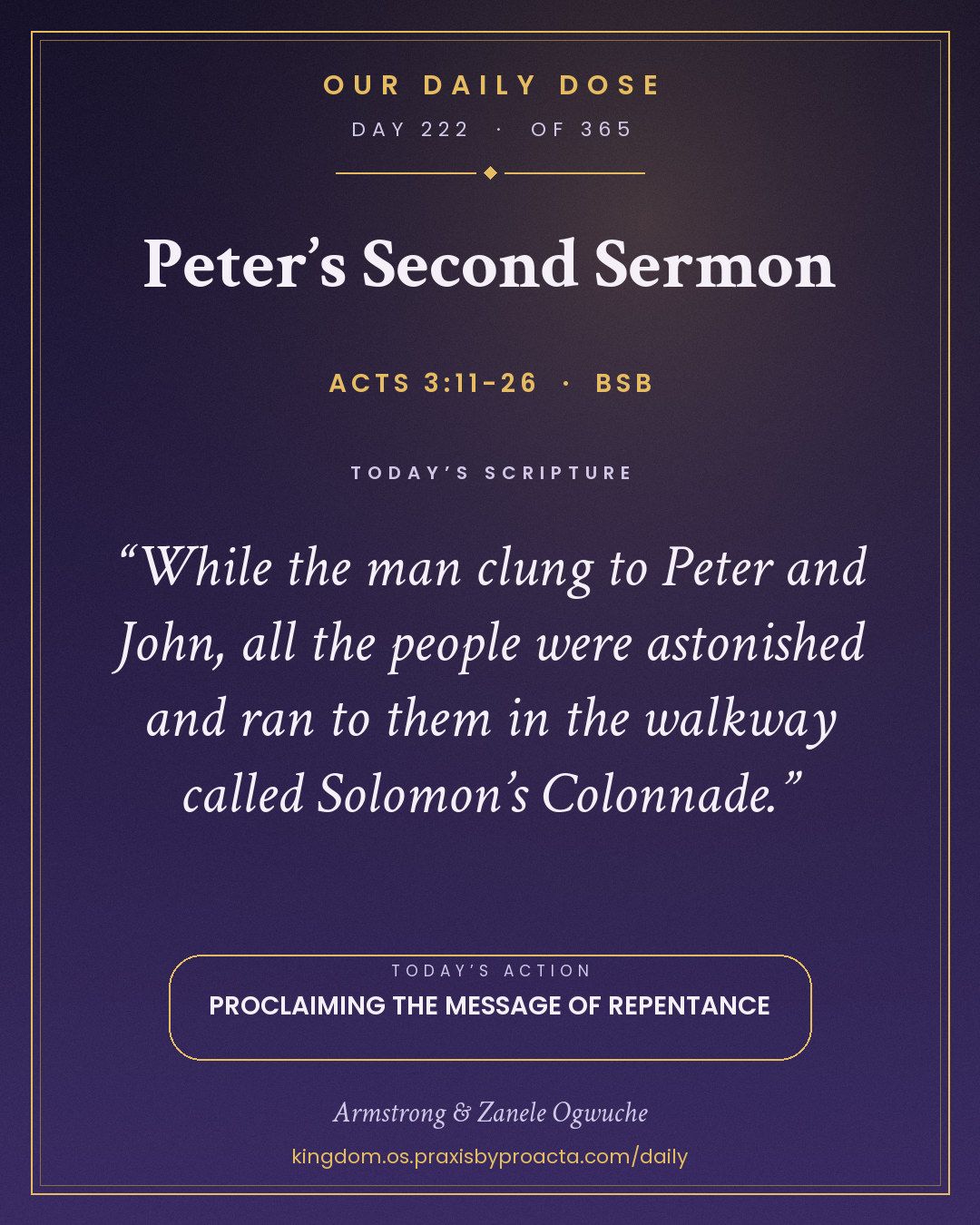Peter’s Second Sermon, Acts 3:11-26