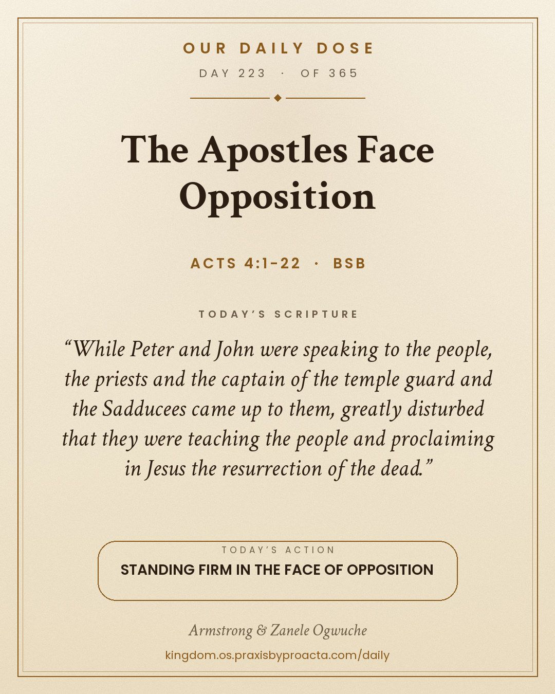 The Apostles Face Opposition, Acts 4:1-22