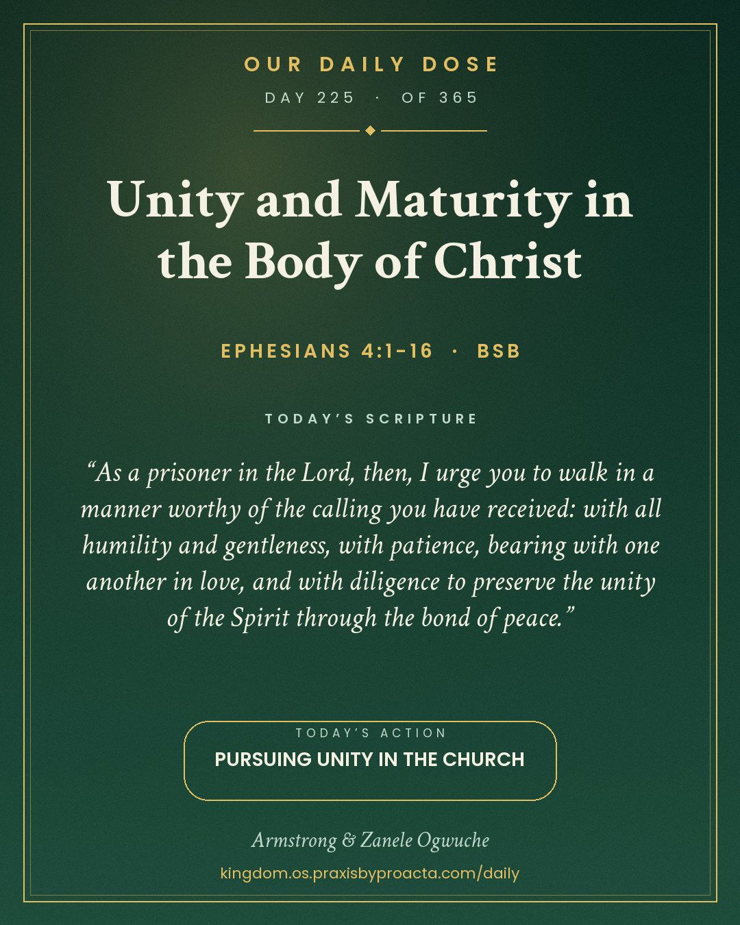 Unity and Maturity in the Body of Christ, Ephesians 4:1-16