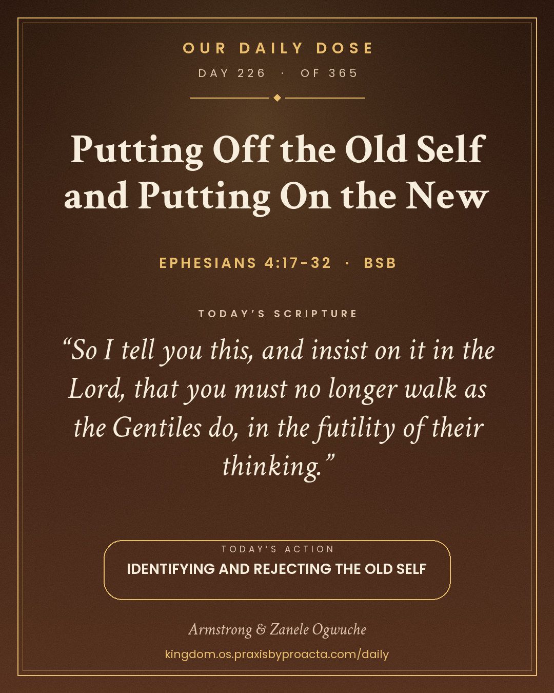 Putting Off the Old Self and Putting On the New, Ephesians 4:17-32