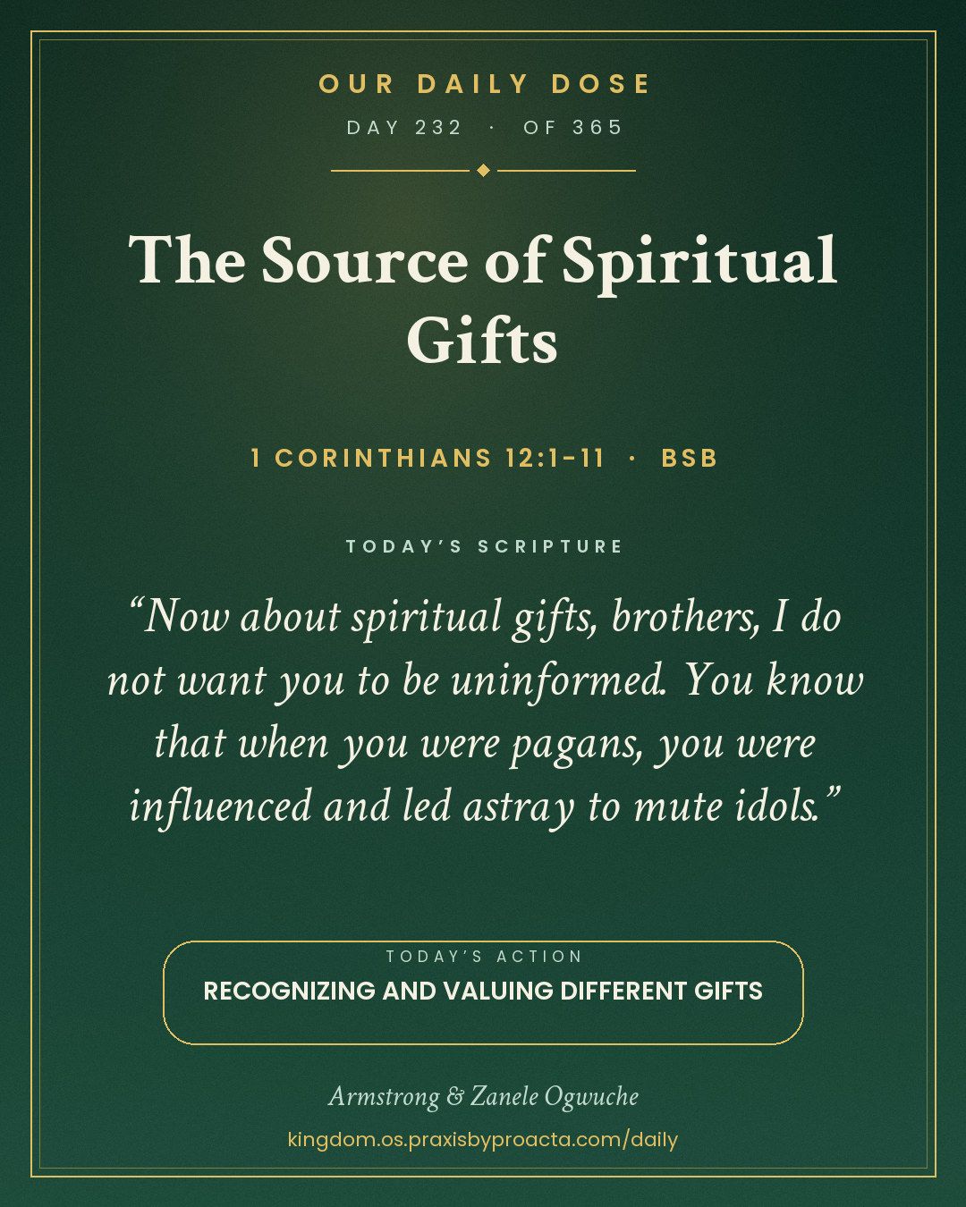 The Source of Spiritual Gifts, 1 Corinthians 12:1-11