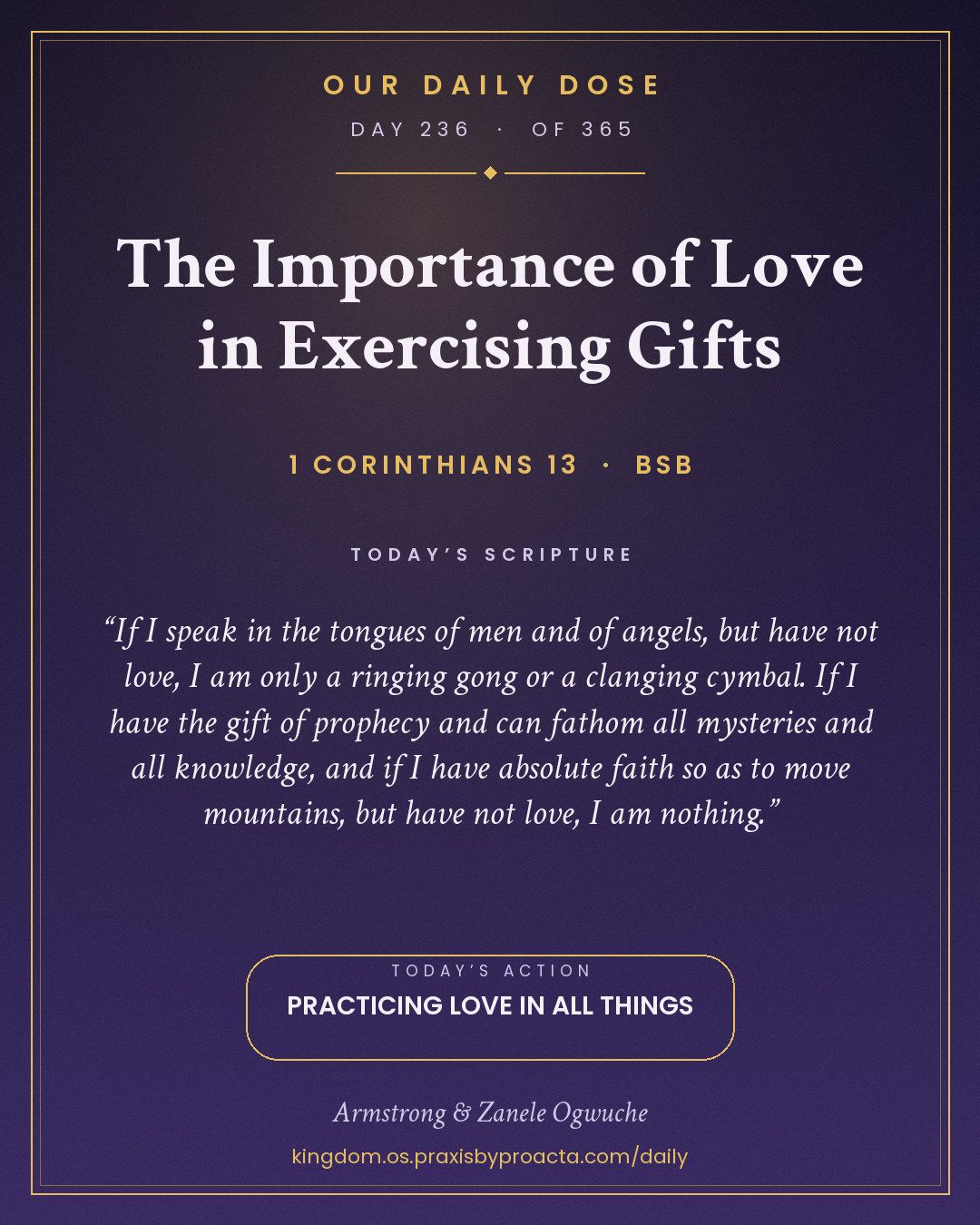 The Importance of Love in Exercising Gifts, 1 Corinthians 13