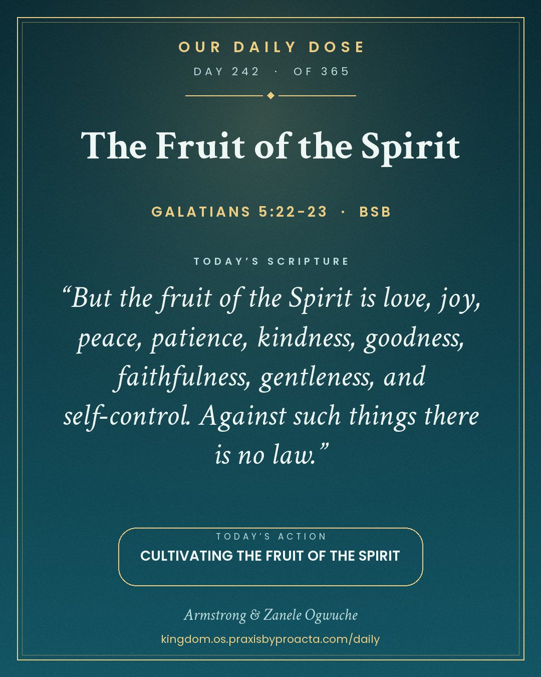 The Fruit of the Spirit, Galatians 5:22-23