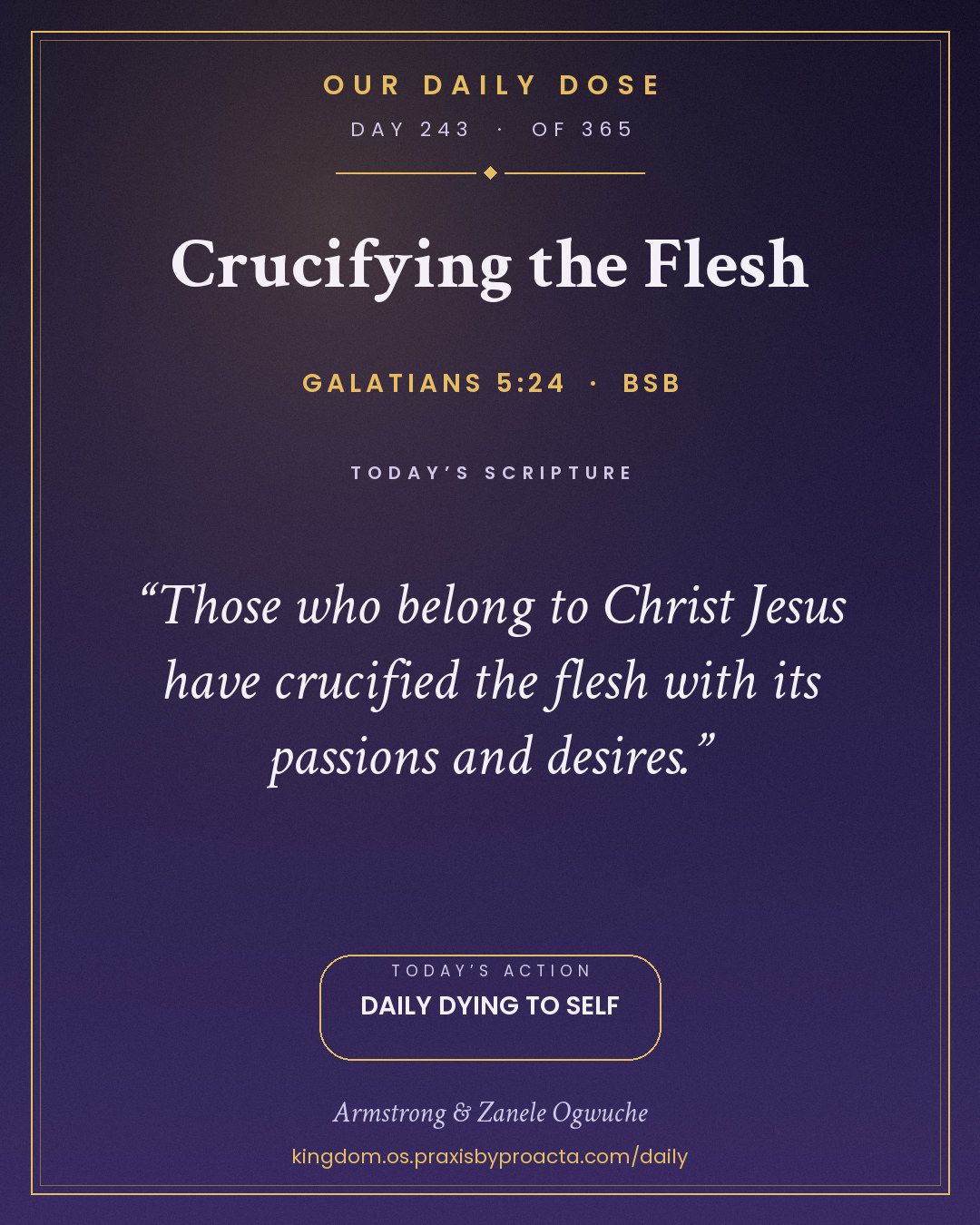 Crucifying the Flesh, Galatians 5:24