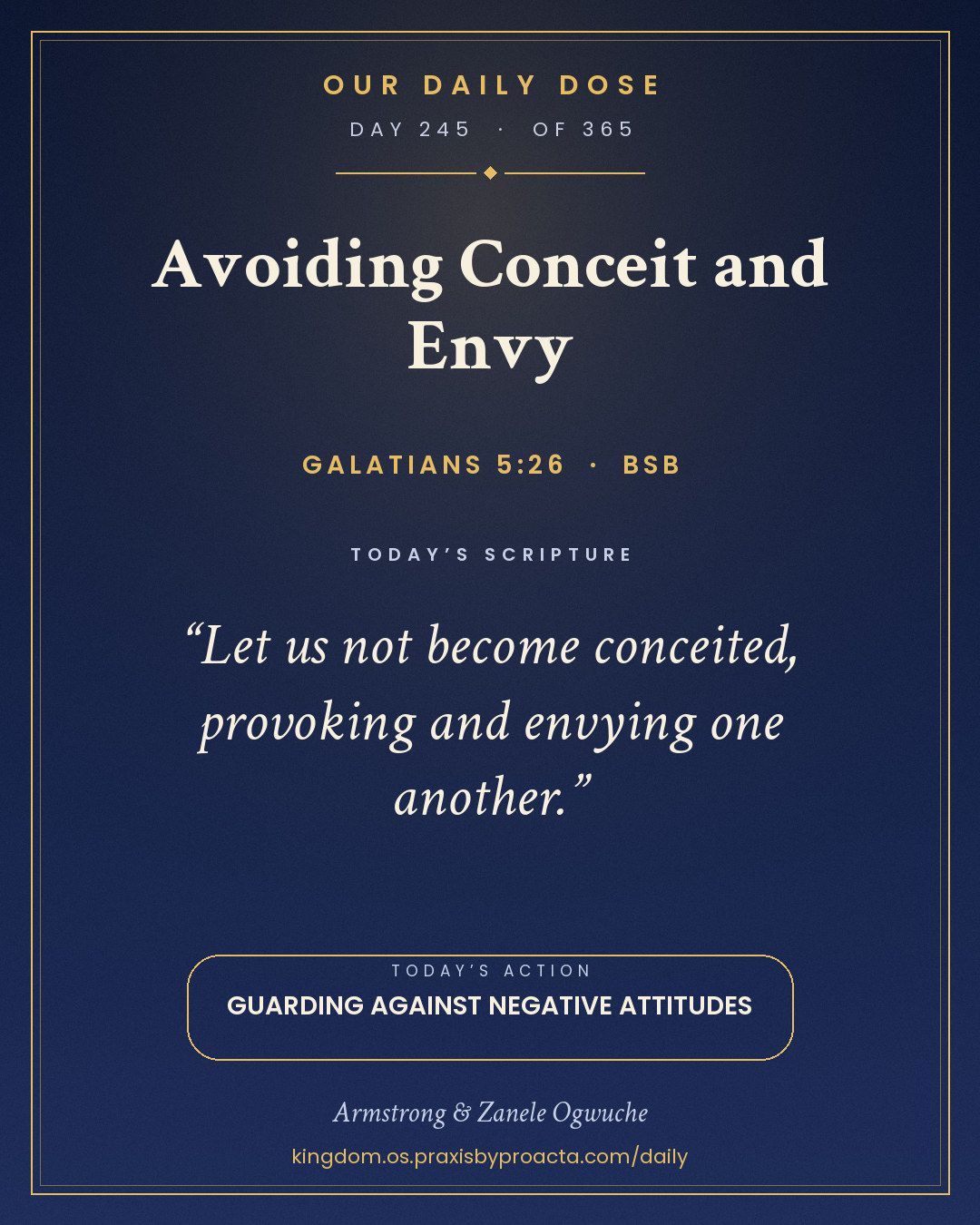 Avoiding Conceit and Envy, Galatians 5:26