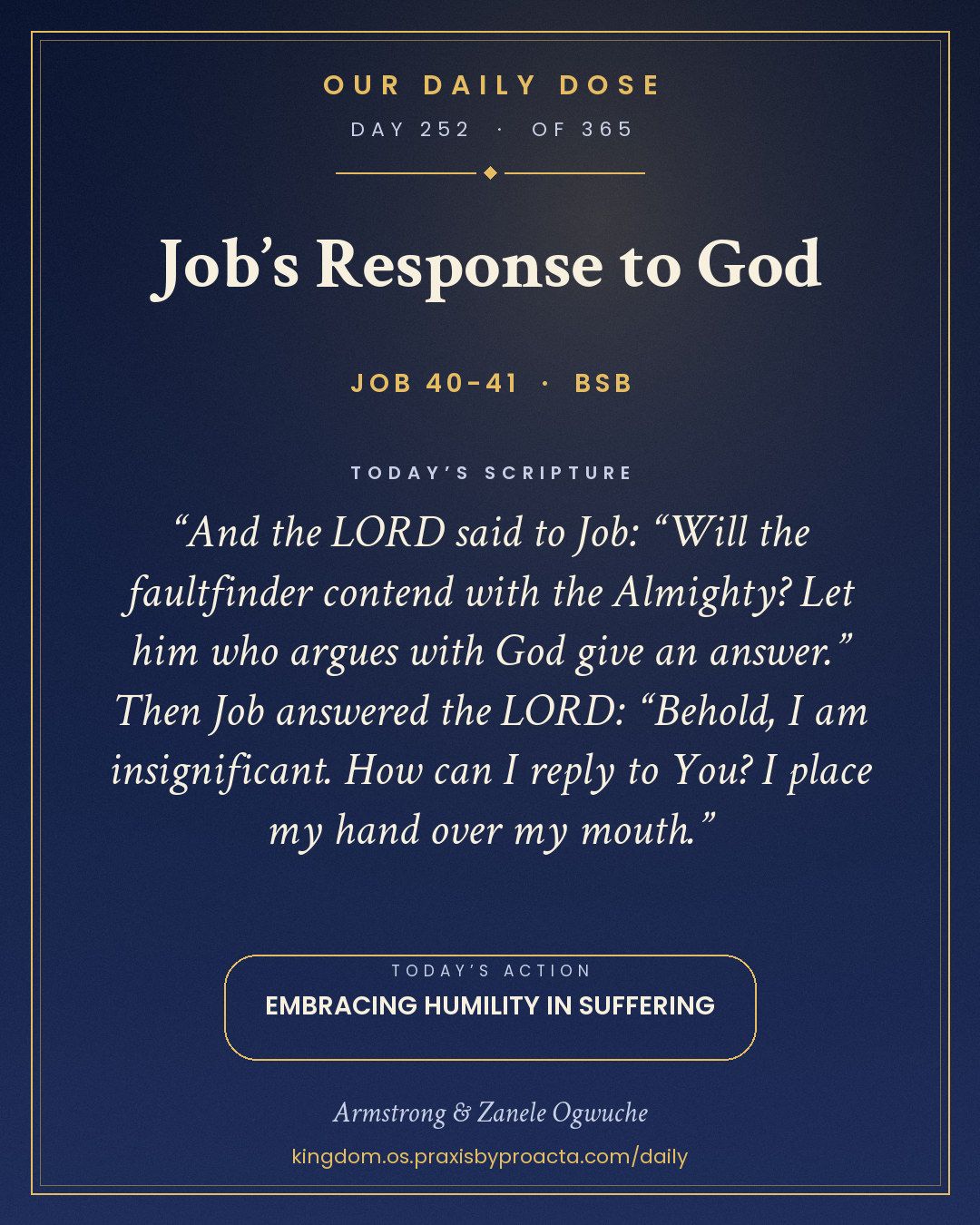 Job’s Response to God, Job 40-41