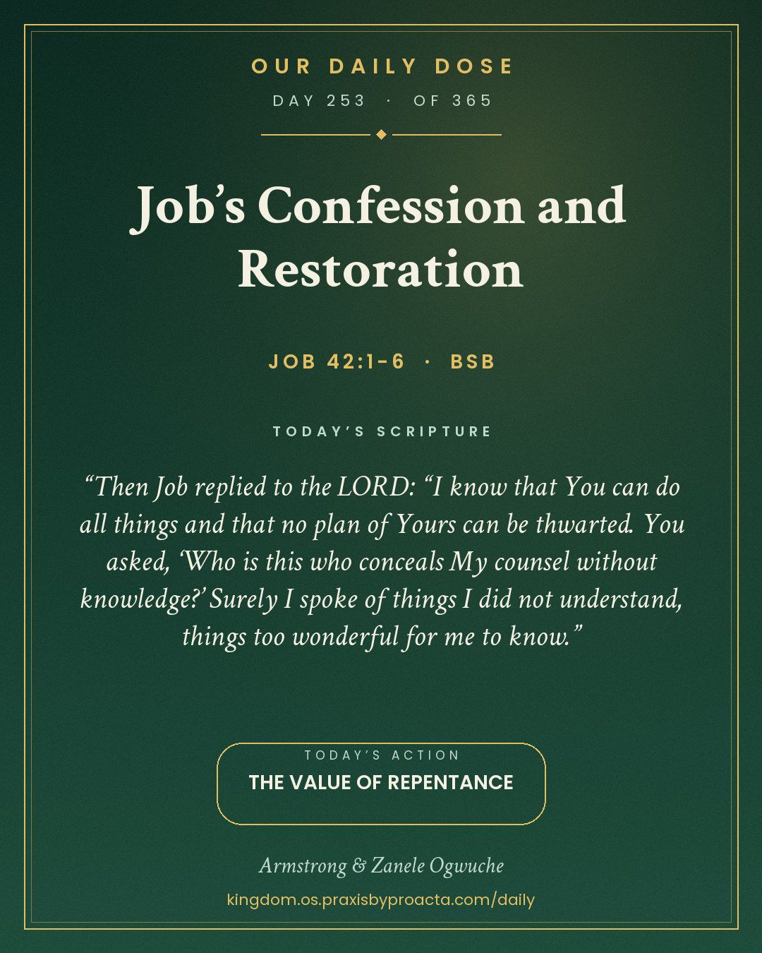 Job’s Confession and Restoration, Job 42:1-6