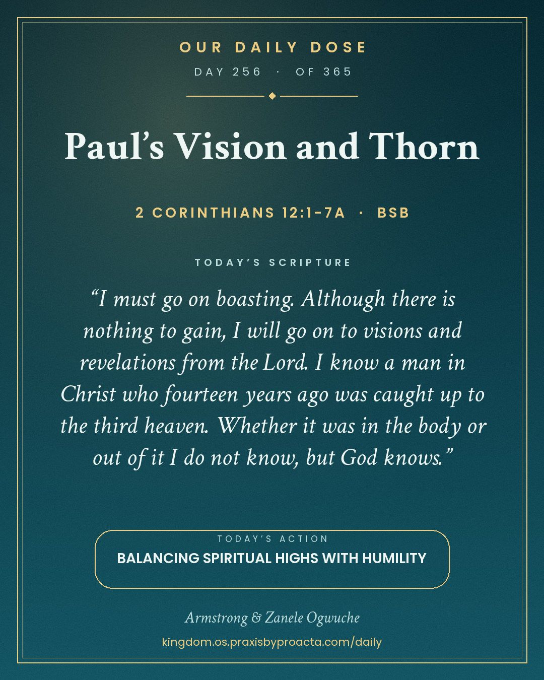 Paul’s Vision and Thorn, 2 Corinthians 12:1-7a