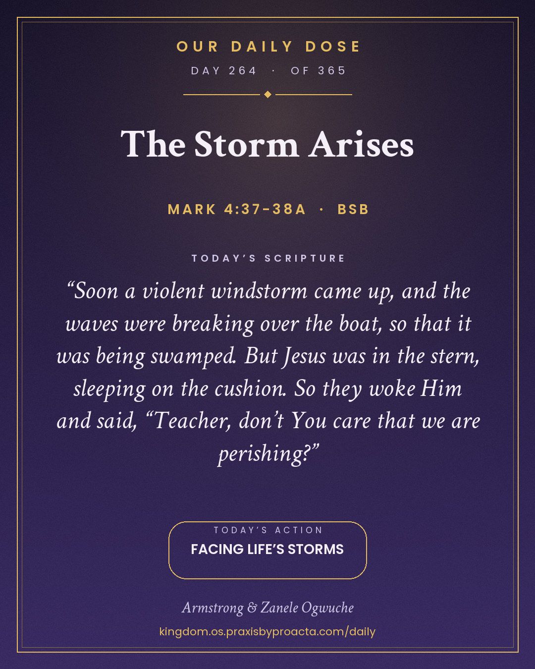 The Storm Arises, Mark 4:37-38a