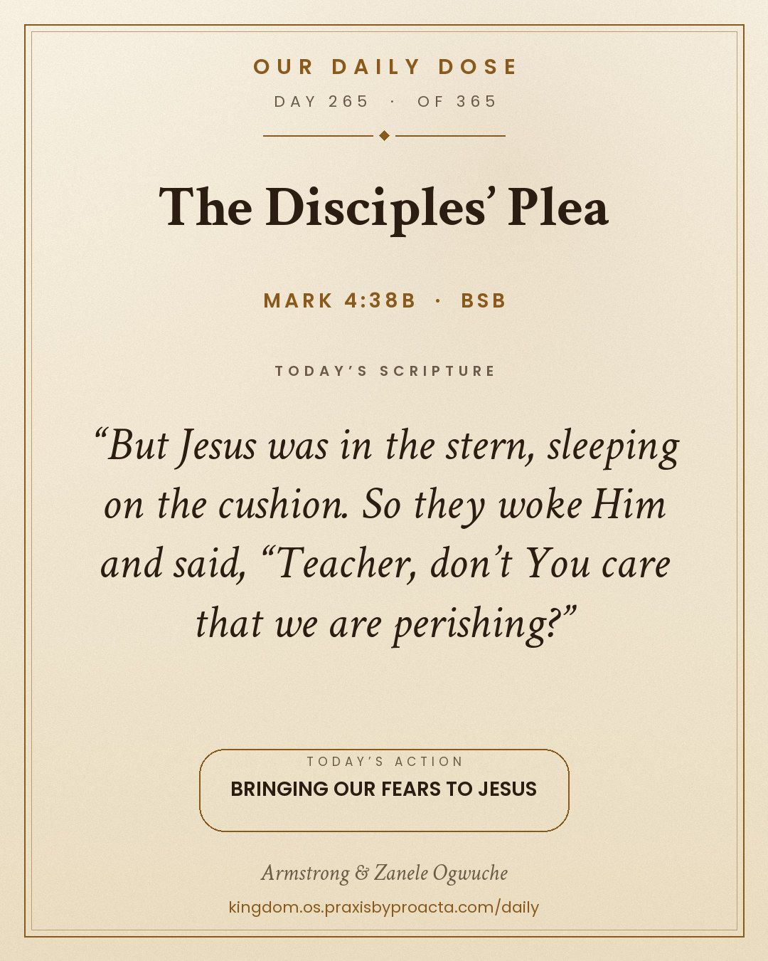 The Disciples’ Plea, Mark 4:38b