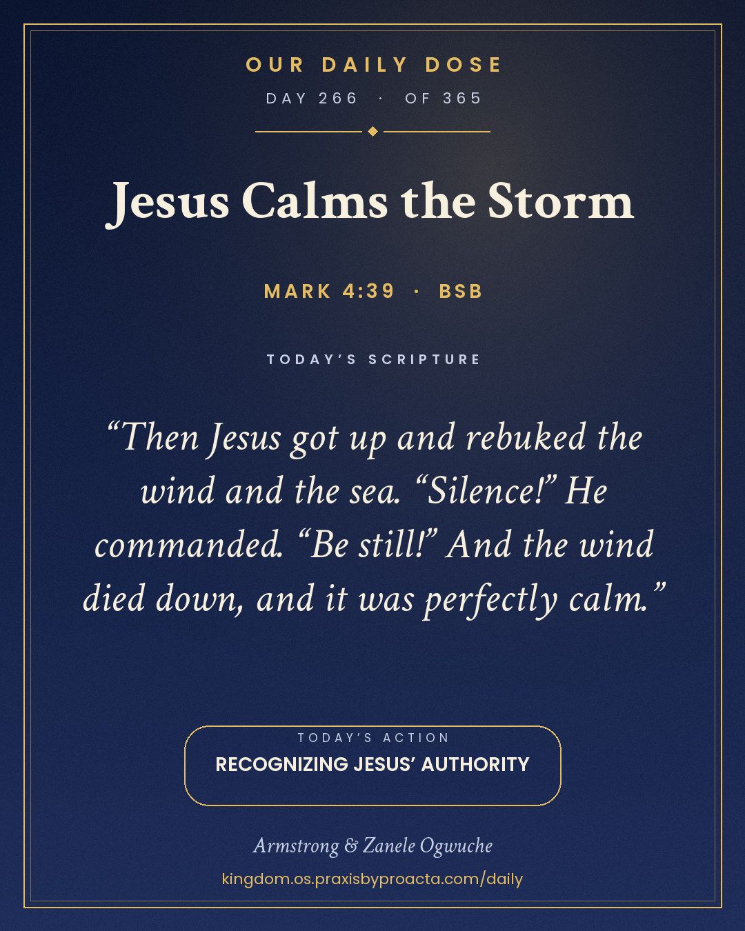 Jesus Calms the Storm, Mark 4:39