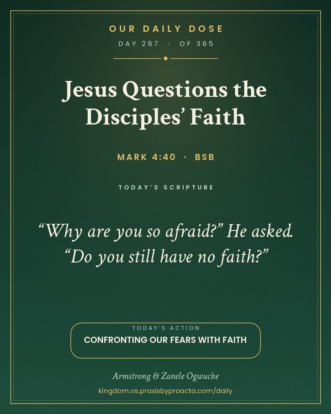 Jesus Questions the Disciples’ Faith, Mark 4:40