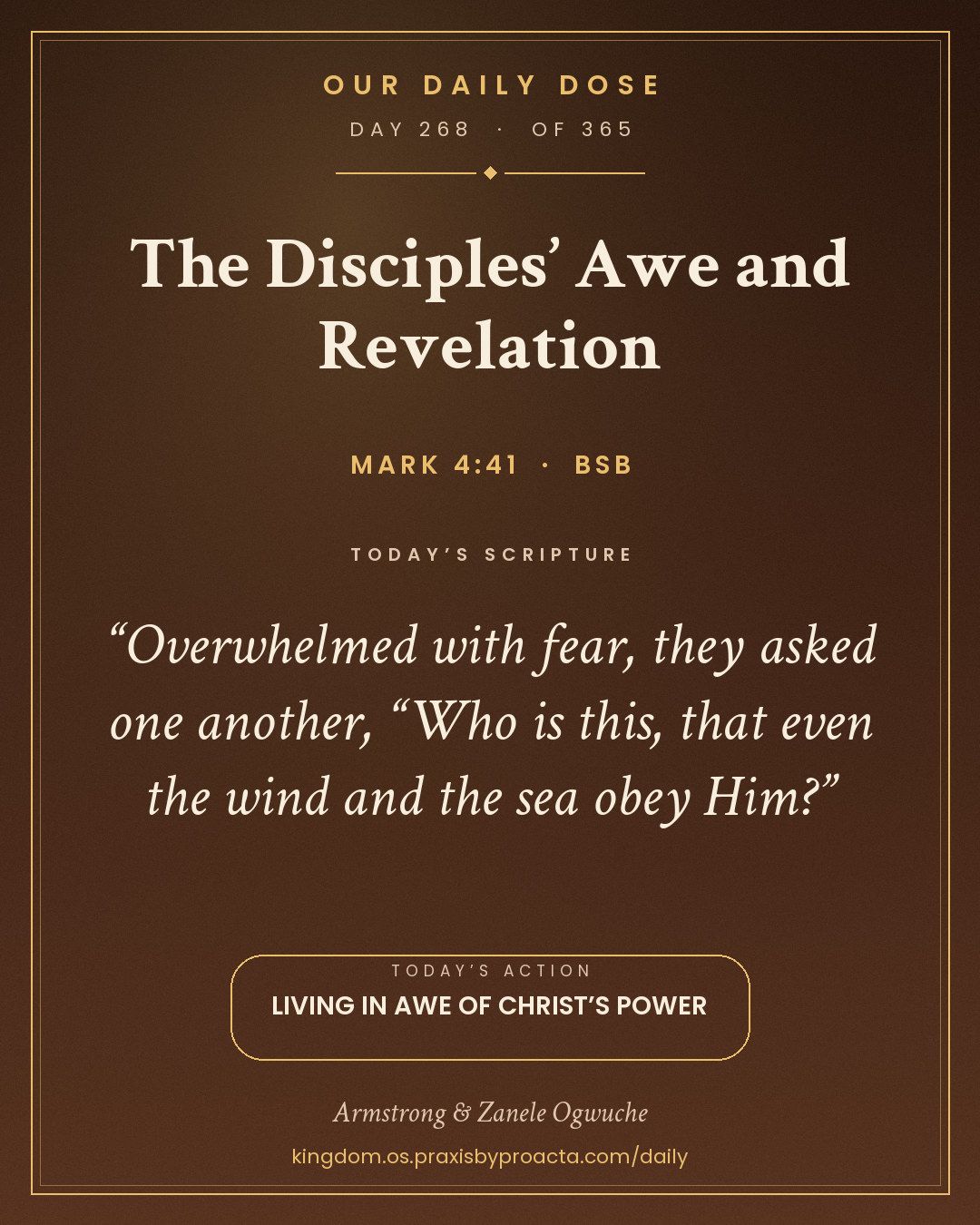 The Disciples’ Awe and Revelation, Mark 4:41