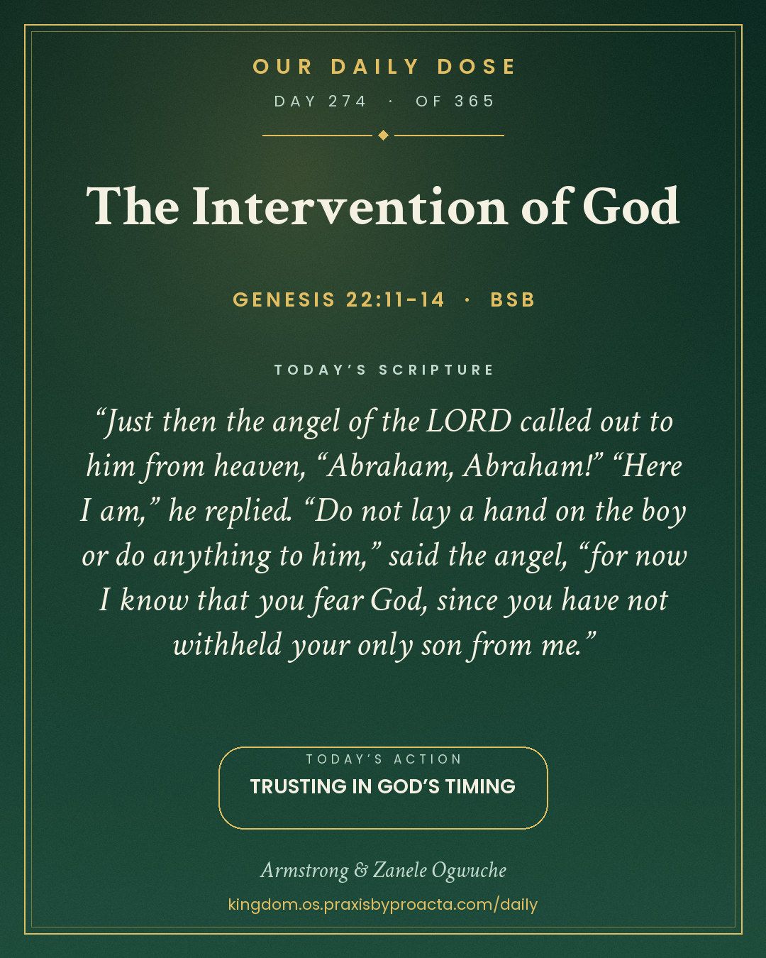 The Intervention of God, Genesis 22:11-14