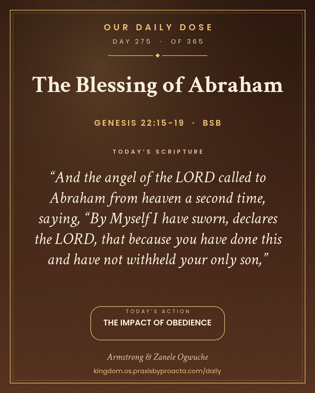 The Blessing of Abraham, Genesis 22:15-19