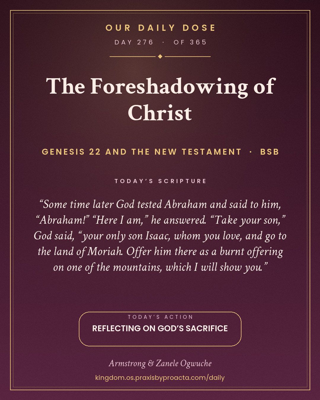 The Foreshadowing of Christ, Genesis 22 and the New Testament