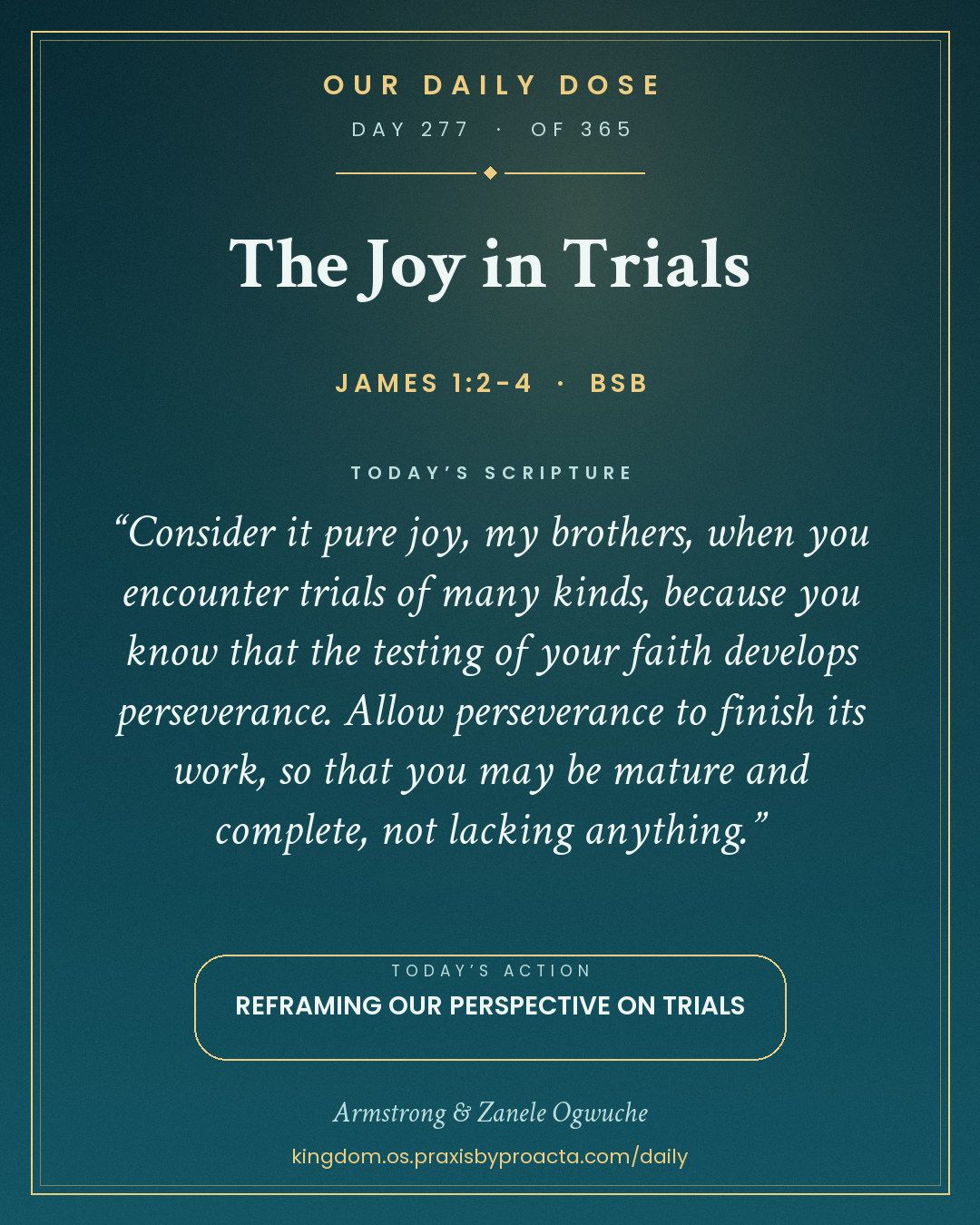 The Joy in Trials, James 1:2-4