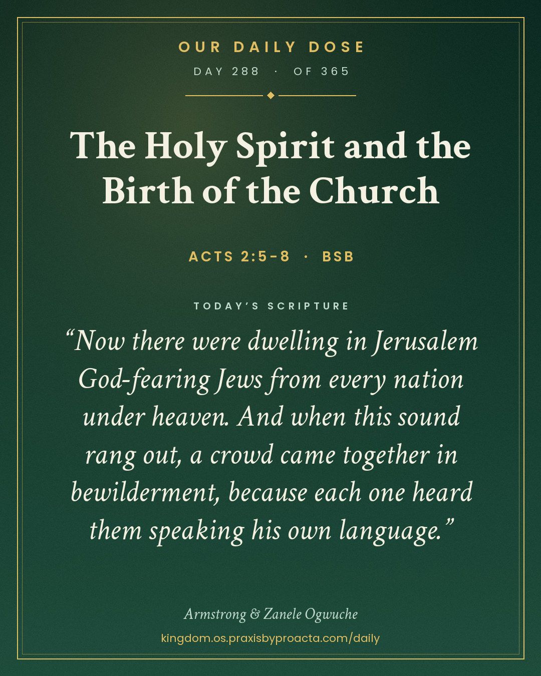The Holy Spirit and the Birth of the Church, Acts 2:5-8