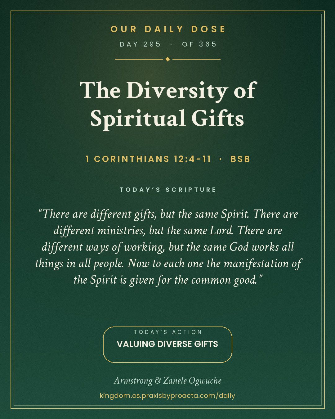 The Diversity of Spiritual Gifts, 1 Corinthians 12:4-11