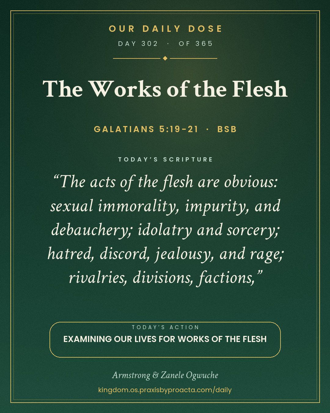 The Works of the Flesh, Galatians 5:19-21