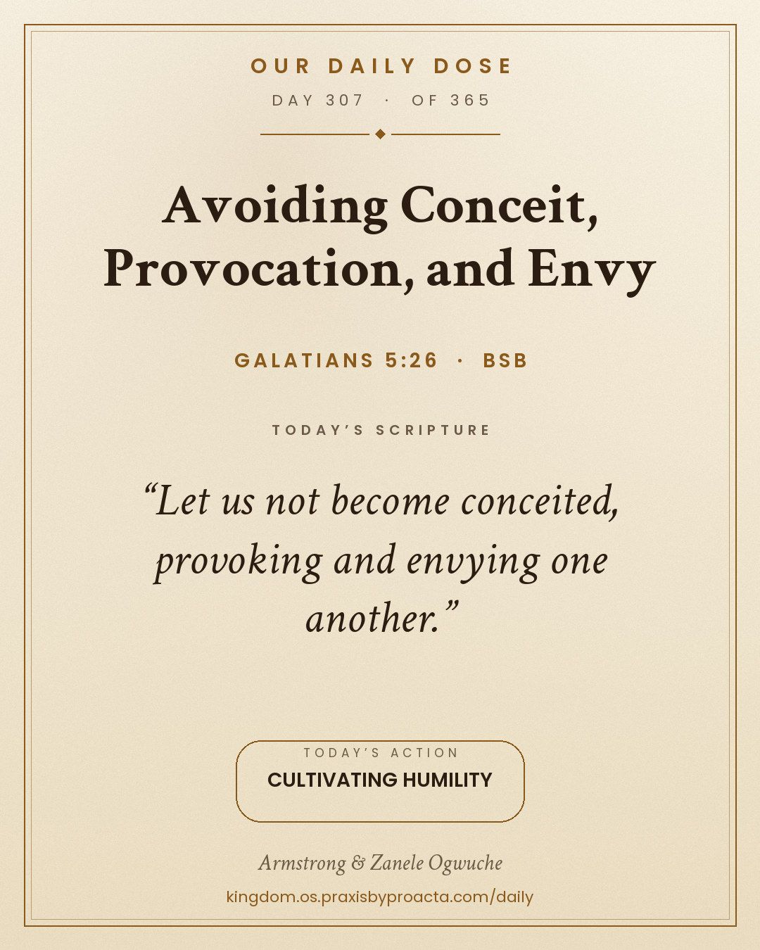 Avoiding Conceit, Provocation, and Envy, Galatians 5:26