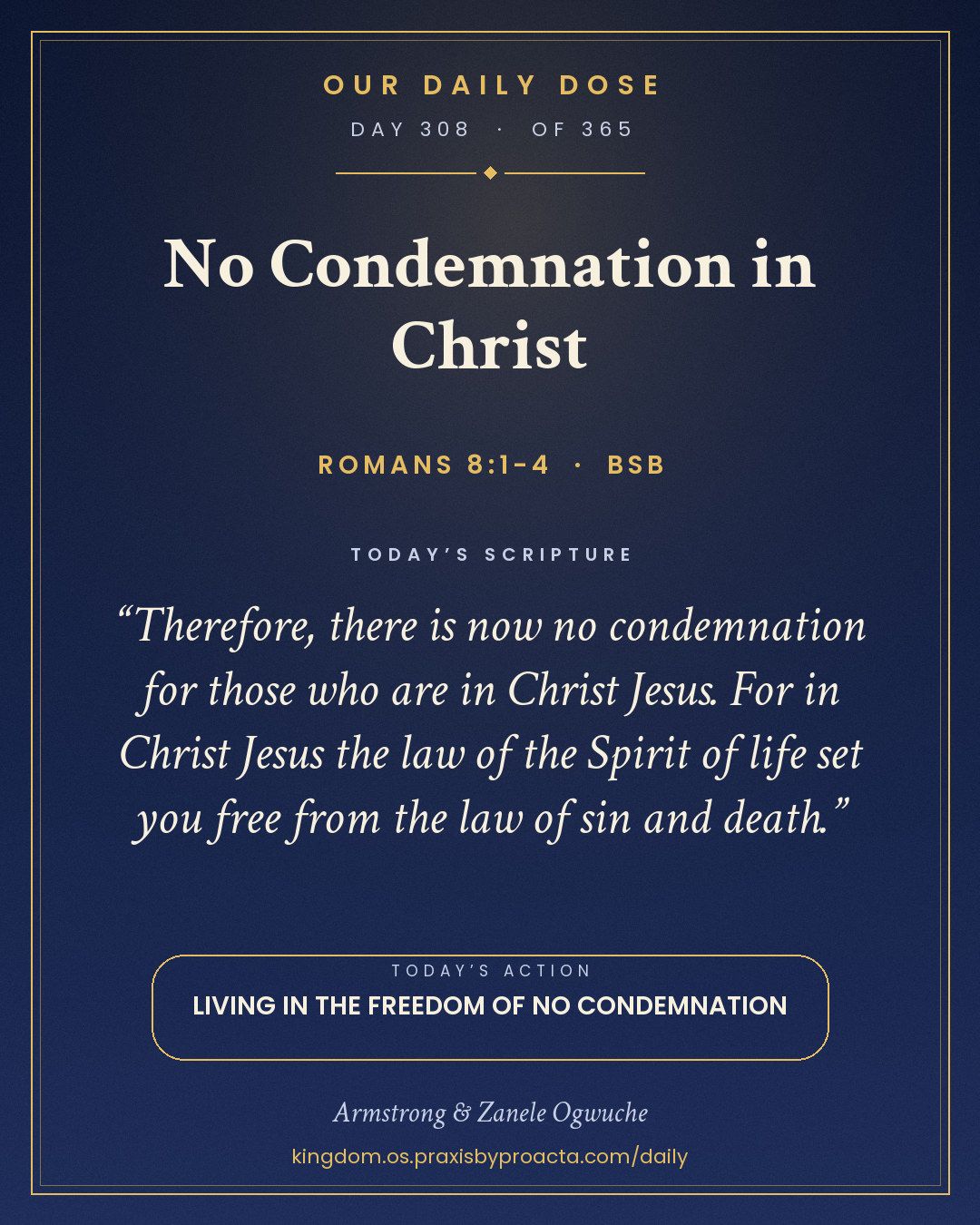 No Condemnation in Christ, Romans 8:1-4