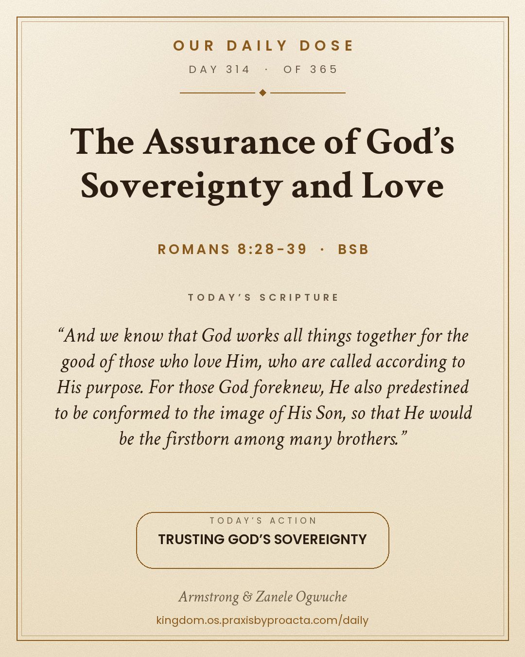 The Assurance of God’s Sovereignty and Love, Romans 8:28-39