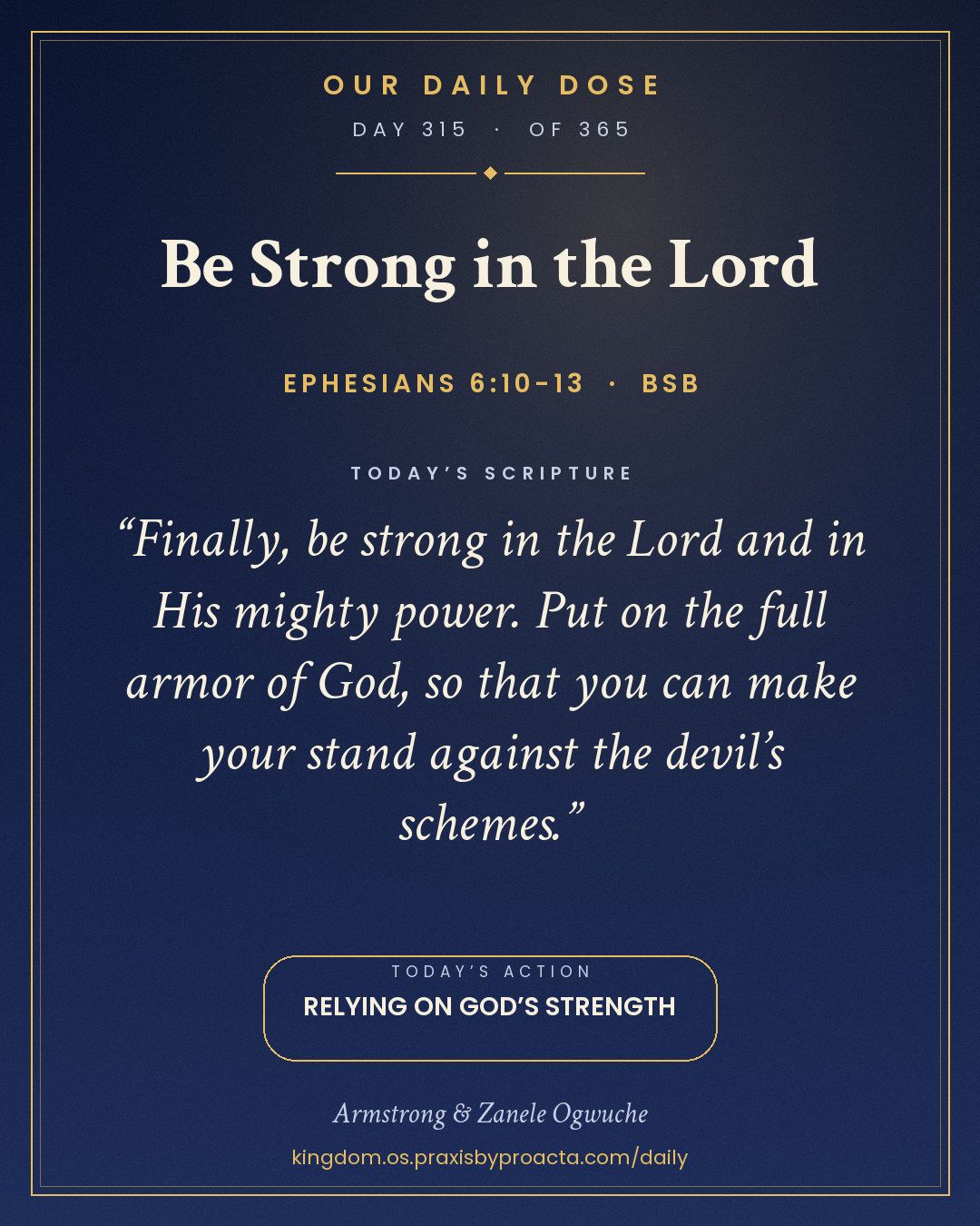Be Strong in the Lord, Ephesians 6:10-13