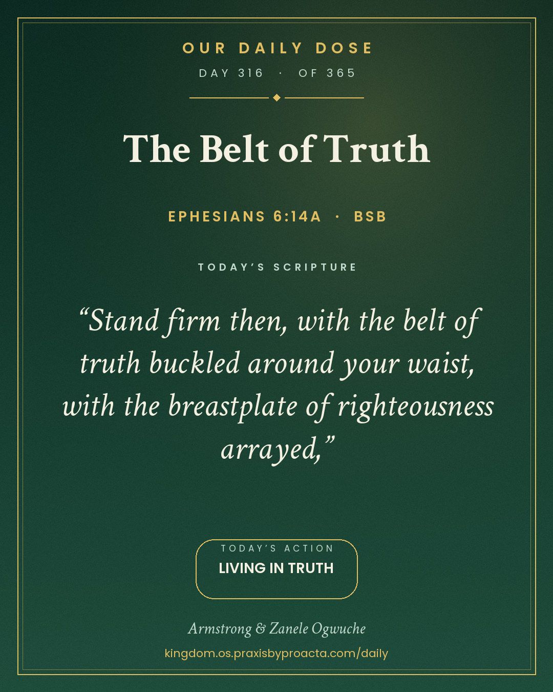 The Belt of Truth, Ephesians 6:14a