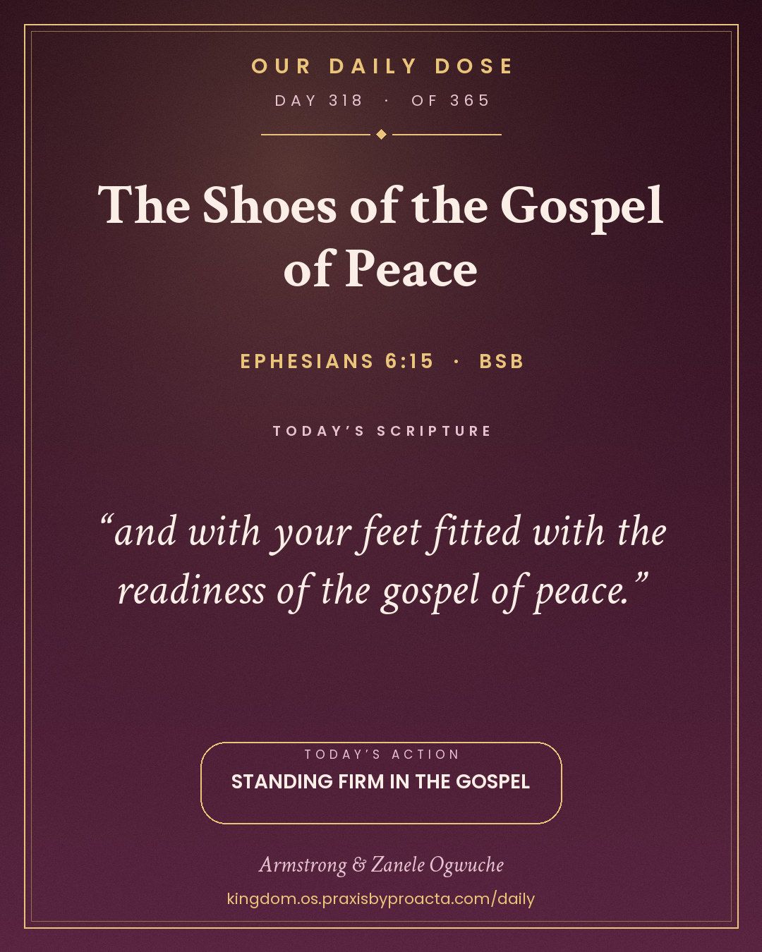 The Shoes of the Gospel of Peace, Ephesians 6:15