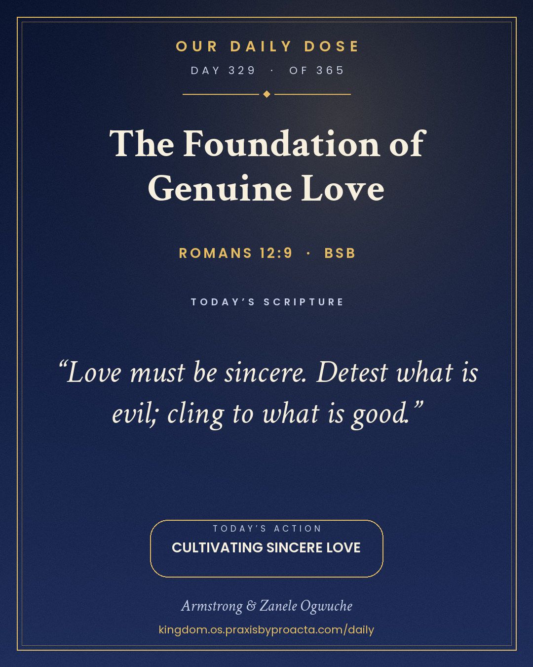 The Foundation of Genuine Love, Romans 12:9