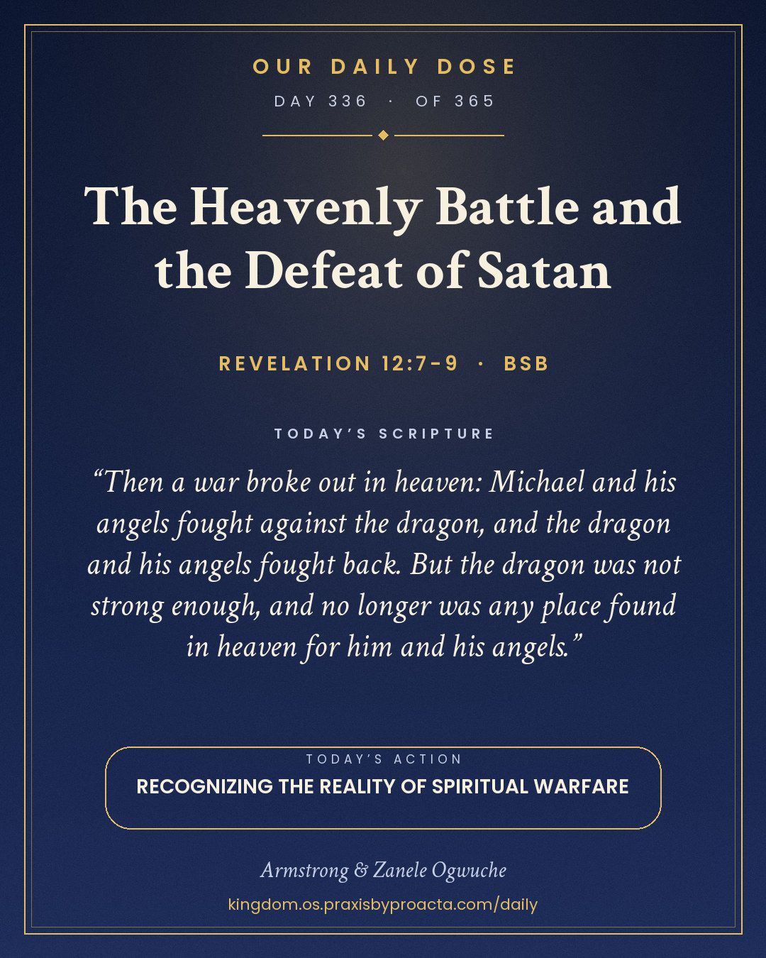 The Heavenly Battle and the Defeat of Satan, Revelation 12:7-9