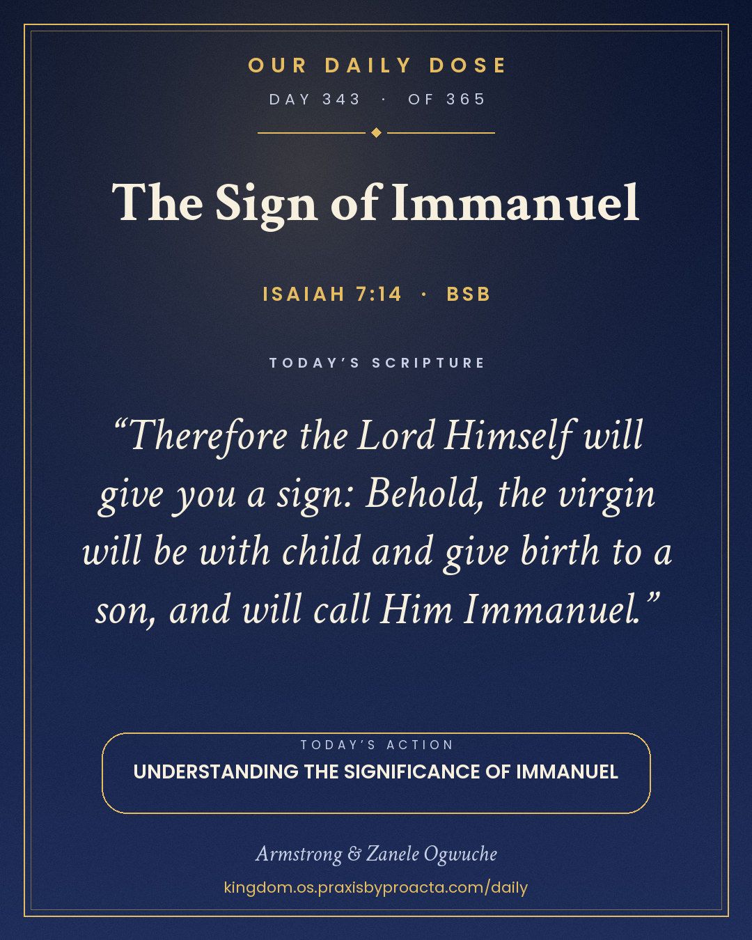 The Sign of Immanuel, Isaiah 7:14