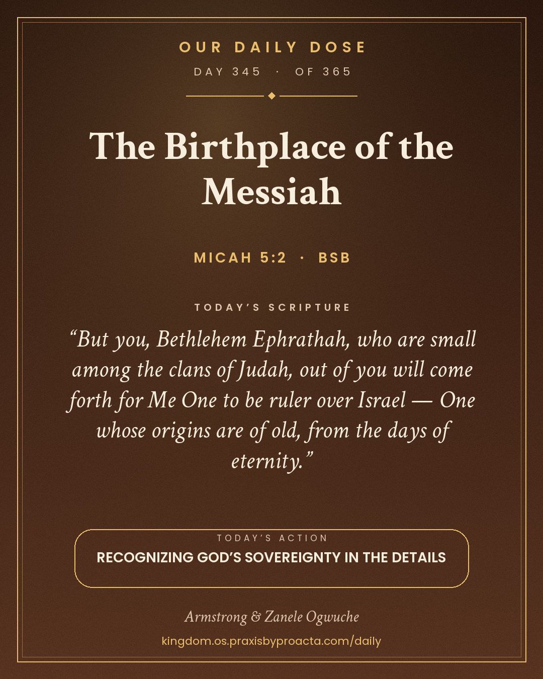 The Birthplace of the Messiah, Micah 5:2