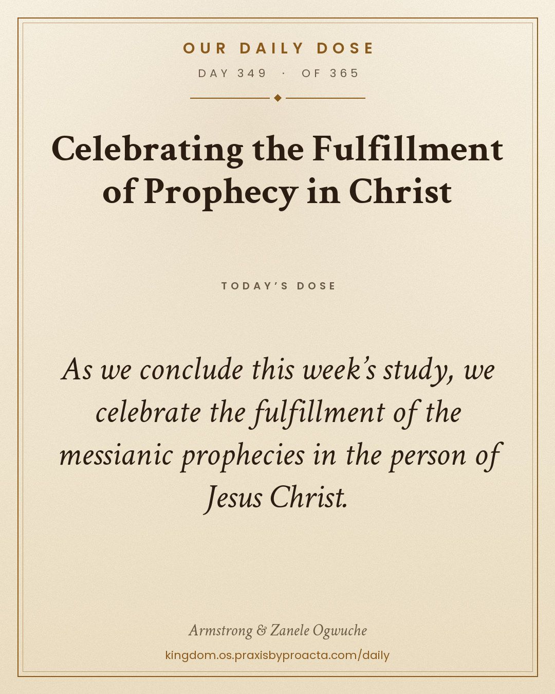 Celebrating the Fulfillment of Prophecy in Christ, 