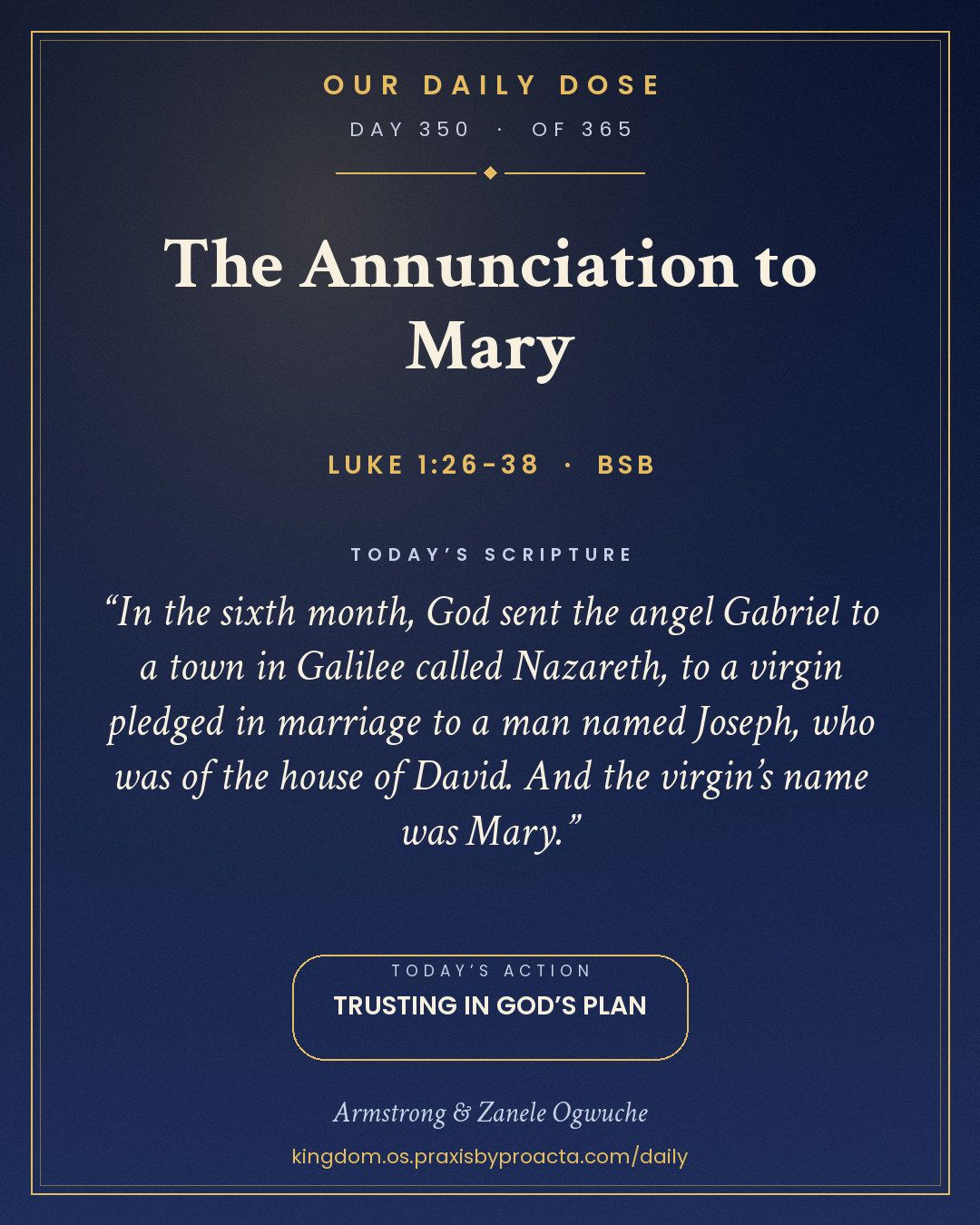 The Annunciation to Mary, Luke 1:26-38