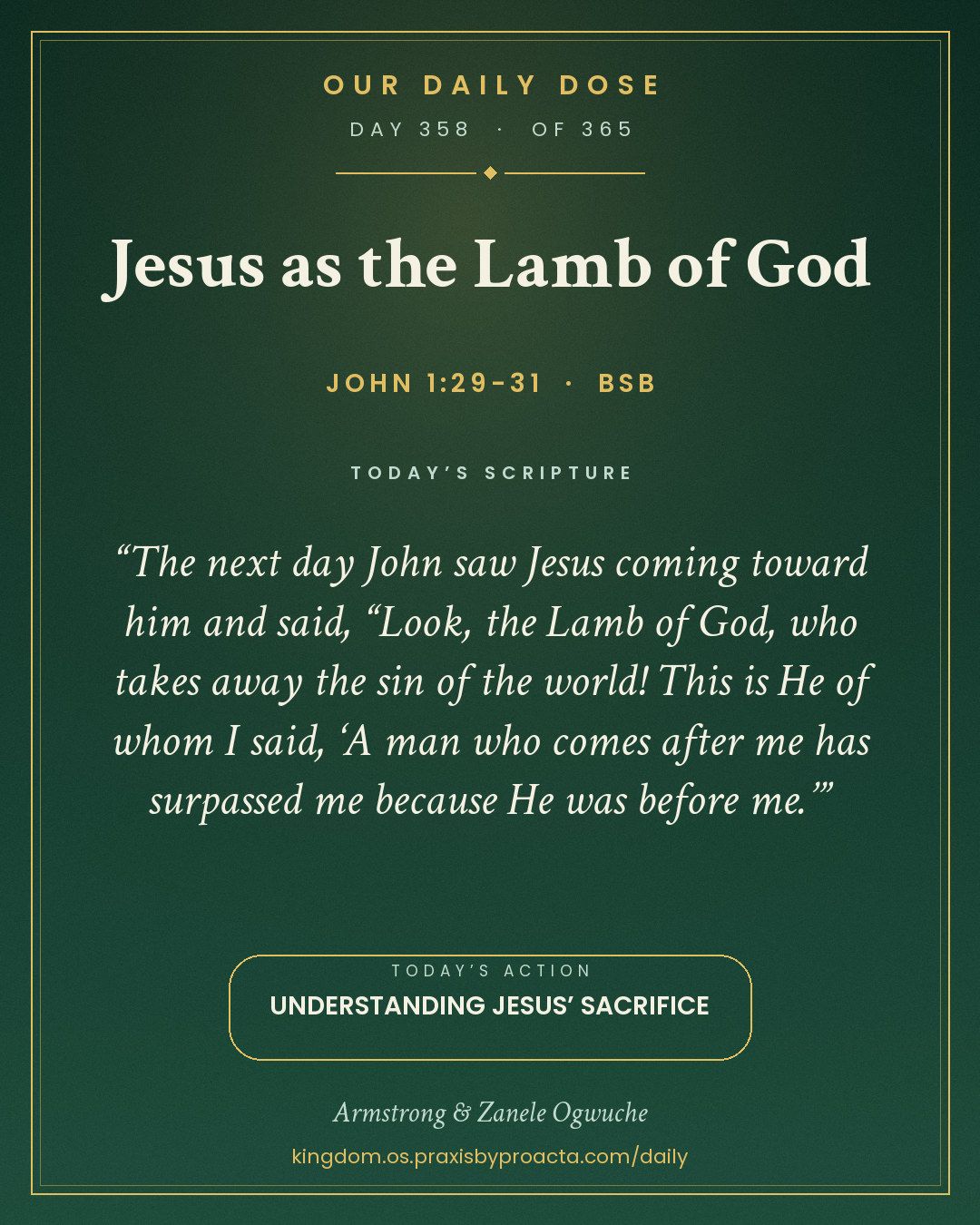 Jesus as the Lamb of God, John 1:29-31