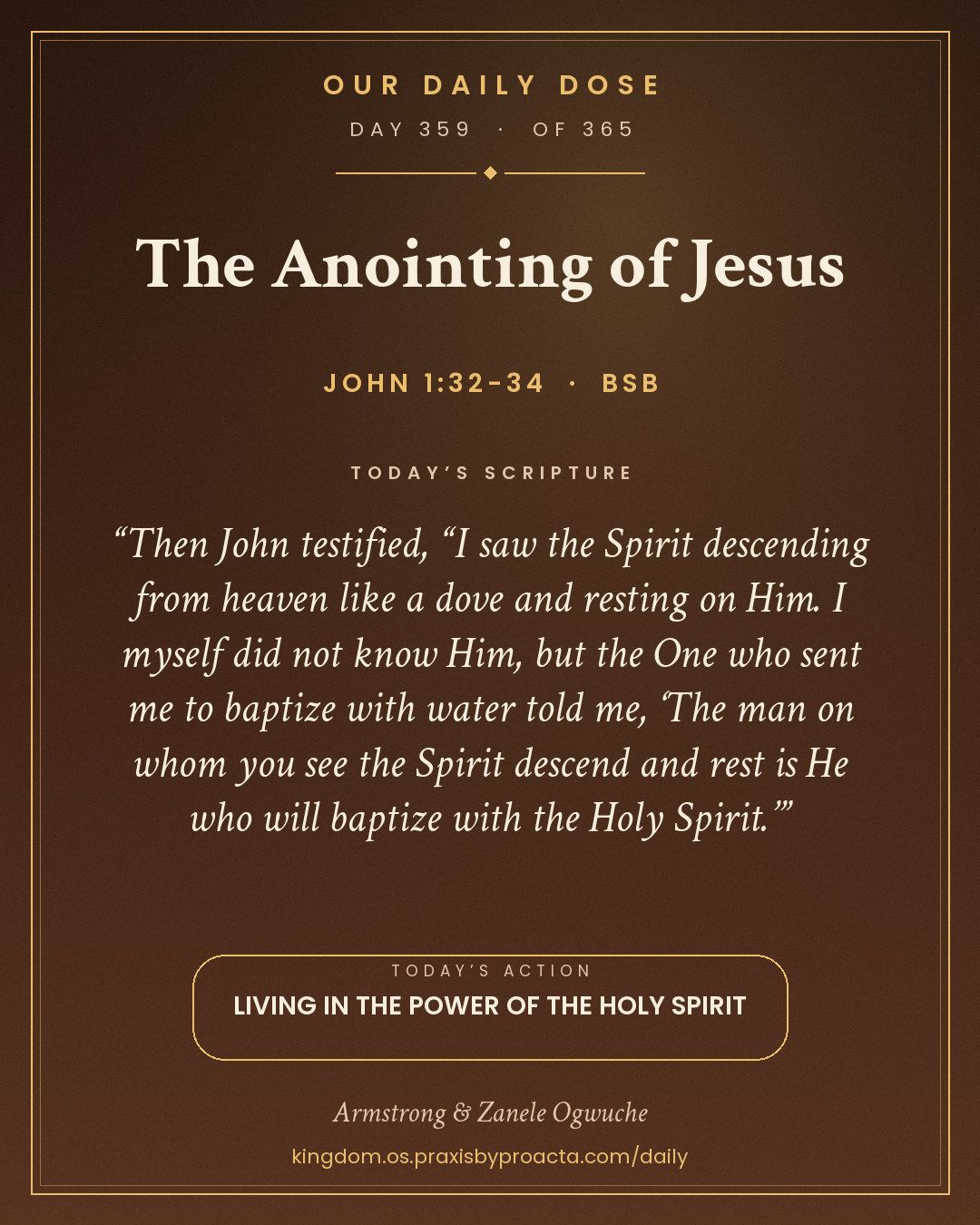 The Anointing of Jesus, John 1:32-34