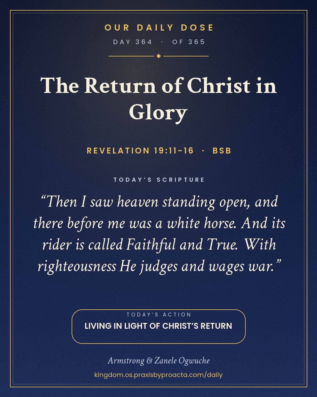 The Return of Christ in Glory, Revelation 19:11-16