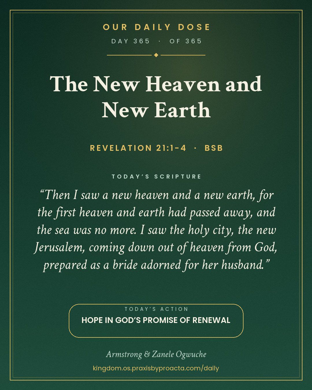 The New Heaven and New Earth, Revelation 21:1-4